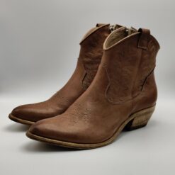 NICHE - Texano Basso pelle cuoio con tatuaggio tacco 40