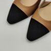 LA SELLERIE - Chanel in pelle cuoio e puntale in tessuto nero tacco 50 - immagine 5