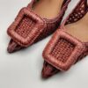 BIBILOU - Chanel con fibbia in rafia intrecciata cerise tacco 50 - immagine 5