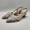 LA SELLERIE - Chanel in camoscio tortora con incrocio in gro' tacco 35