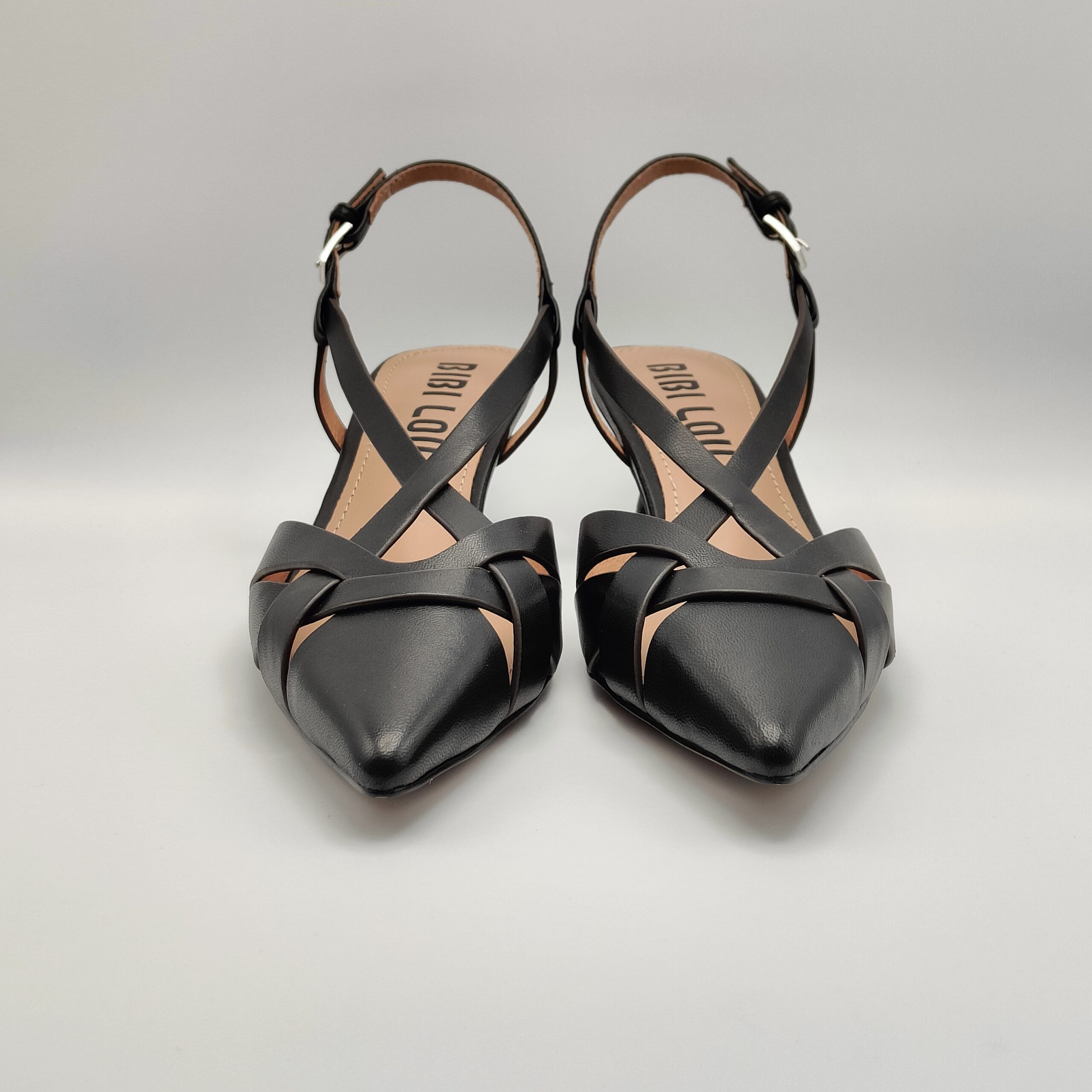 BIBILOU - chanel intagli in pelle nero taglio vivo tacco 50 - immagine 3