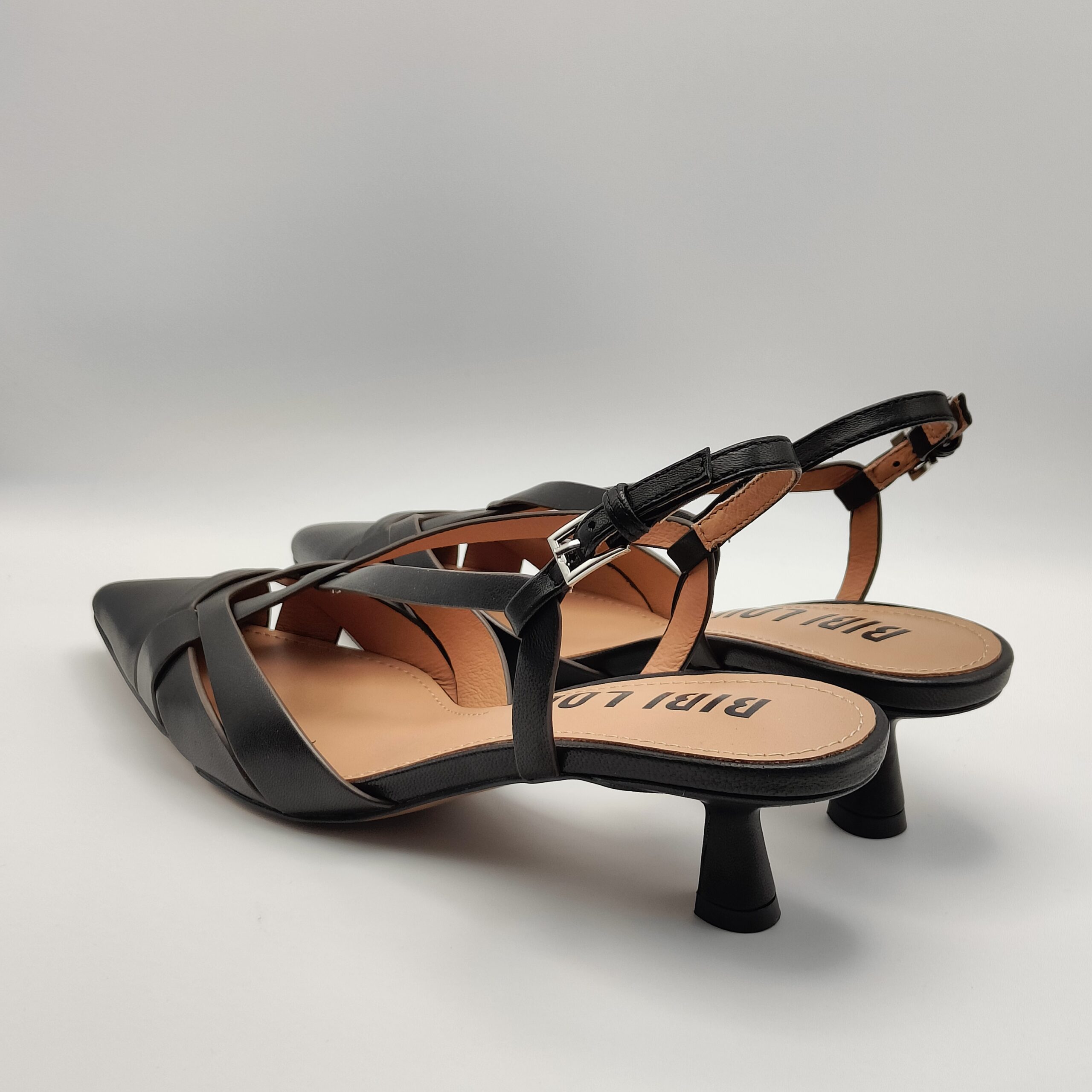 BIBILOU - chanel intagli in pelle nero taglio vivo tacco 50 - immagine 4
