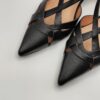 BIBILOU - chanel intagli in pelle nero taglio vivo tacco 50 - immagine 5