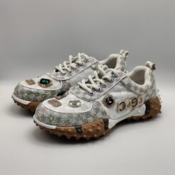 NIS - Sneaker swarovski bianco fondo riccio in gomma
