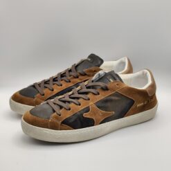 AMA BRAND - Sneaker in Camoscio bruciato + Testa moro fondo cassetta gomma