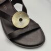 STUDIO CORRIDONI - sandalo fascia vitello testa moro rosone oro tacco 15mm - immagine 5