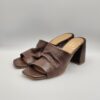 CUIR NOIR - pianella  forma piede capra testa moro tacco 80