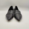 CUIR NOIR - Mocassino aperto lati nappa nero tacco 20 - immagine 3