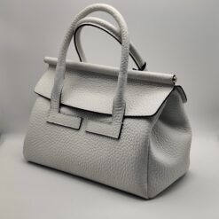 LORISTELLA - Borsa 2 manici con patta in alce bianco