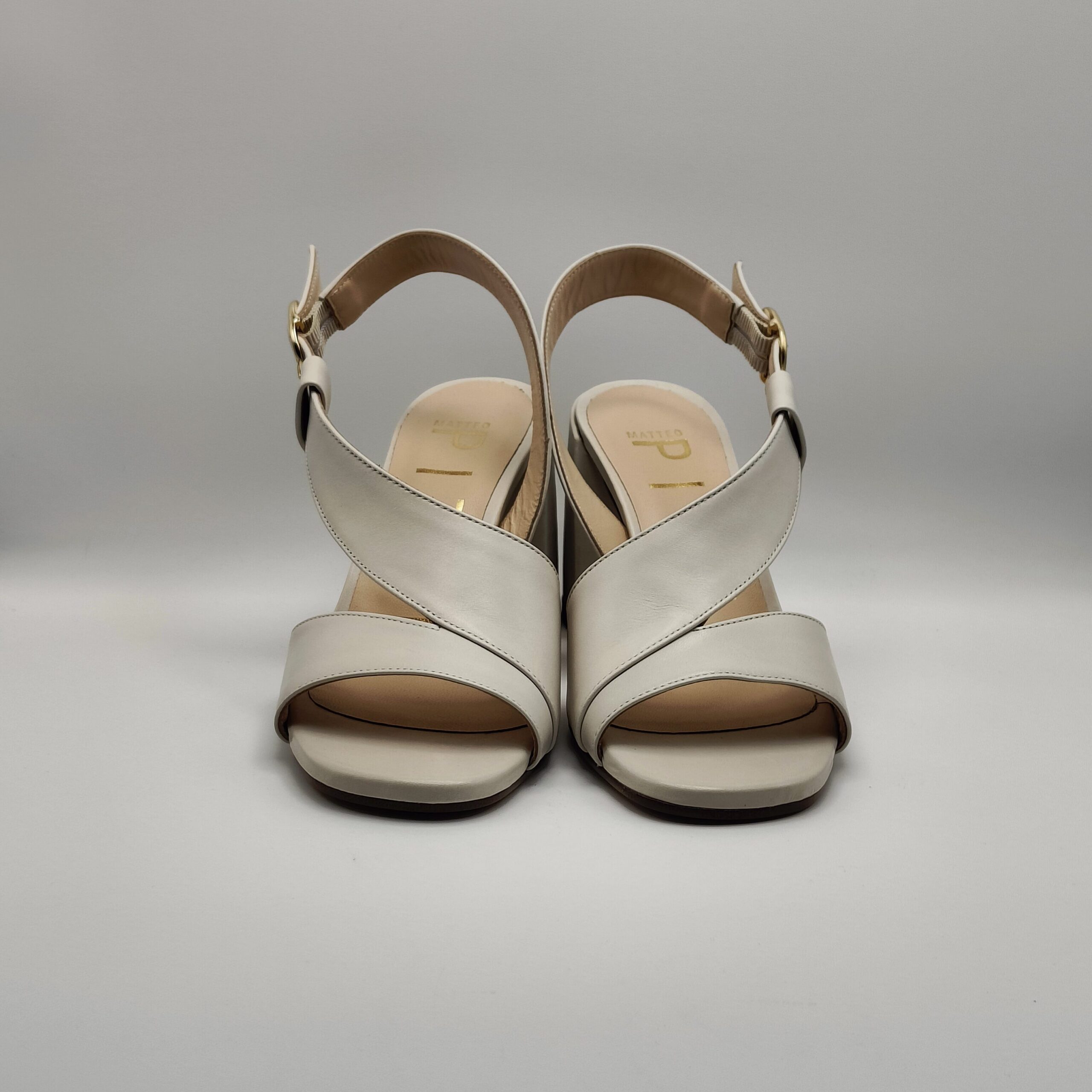 MATTEO PITTI - sandalo fascia incrociata pelle burro tacco 70mm - immagine 3