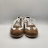 LARA MANNI - ginnica nappa bianca con camoscio beige fondo gomma - immagine 4