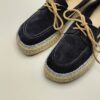 ALHAMAS - espadrilla mocassino barca camoscio blu' fondo corda - immagine 5