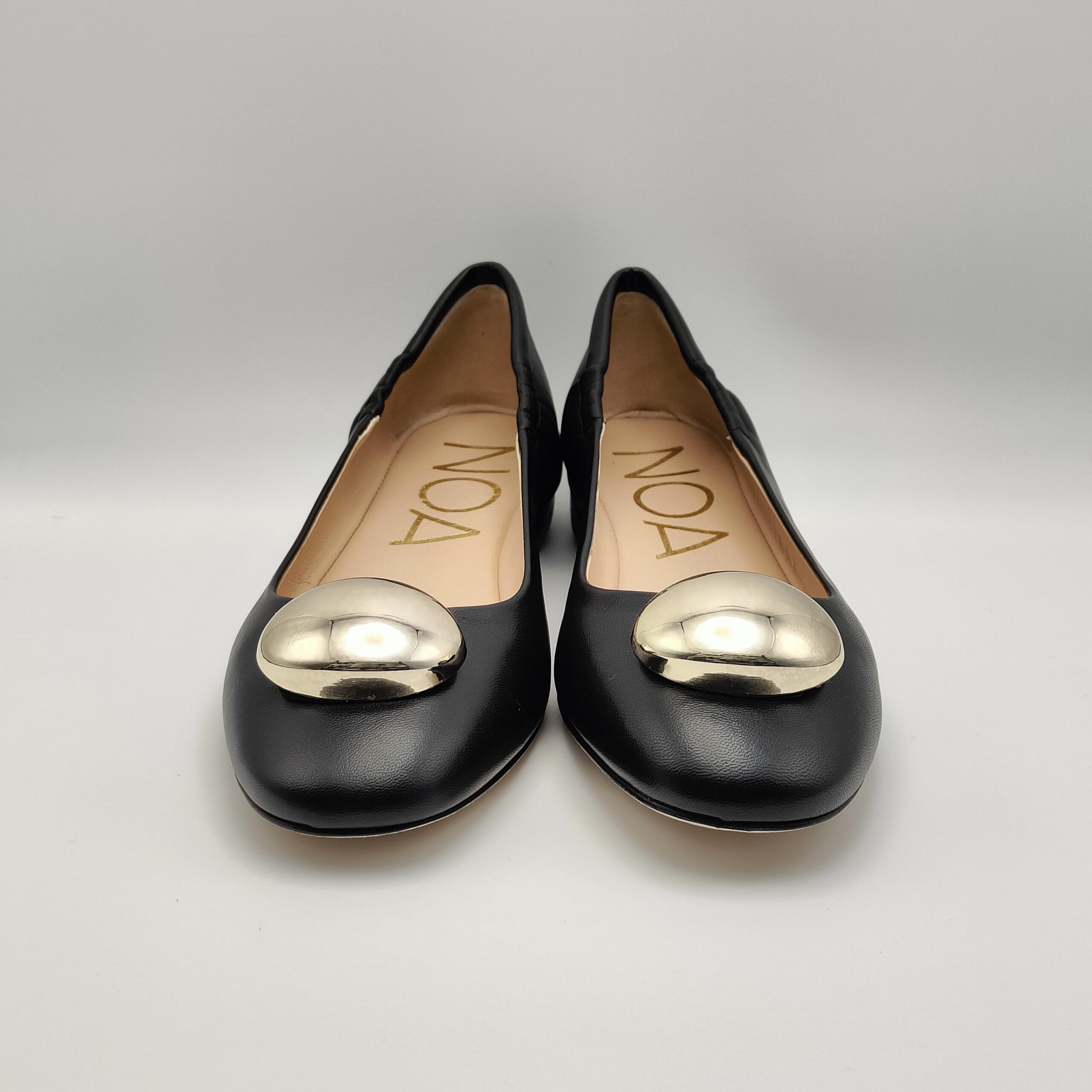 NOA - ballerina bottone oro nappa nero tacco 15 - immagine 2