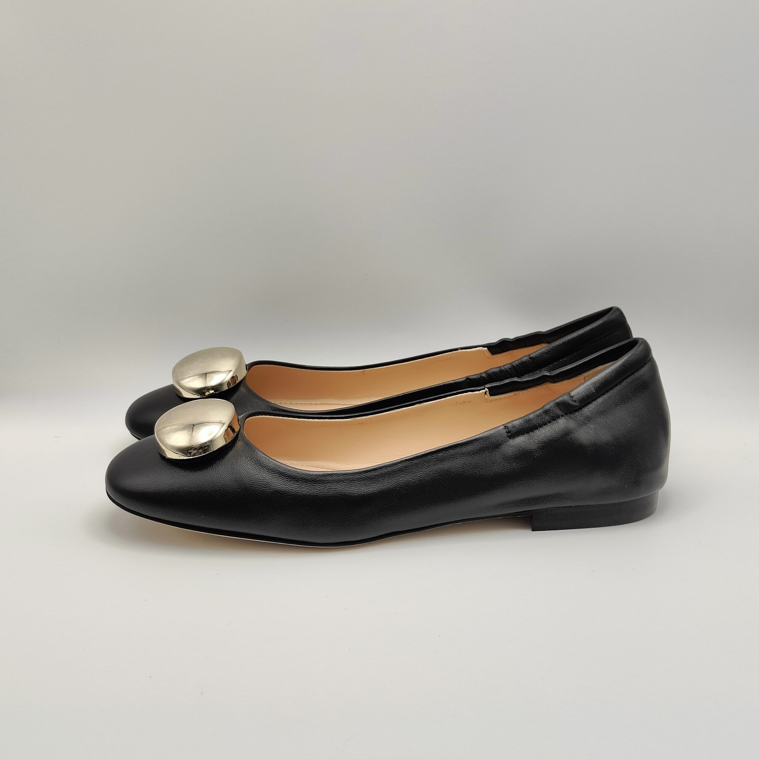 NOA - ballerina bottone oro nappa nero tacco 15 - immagine 3
