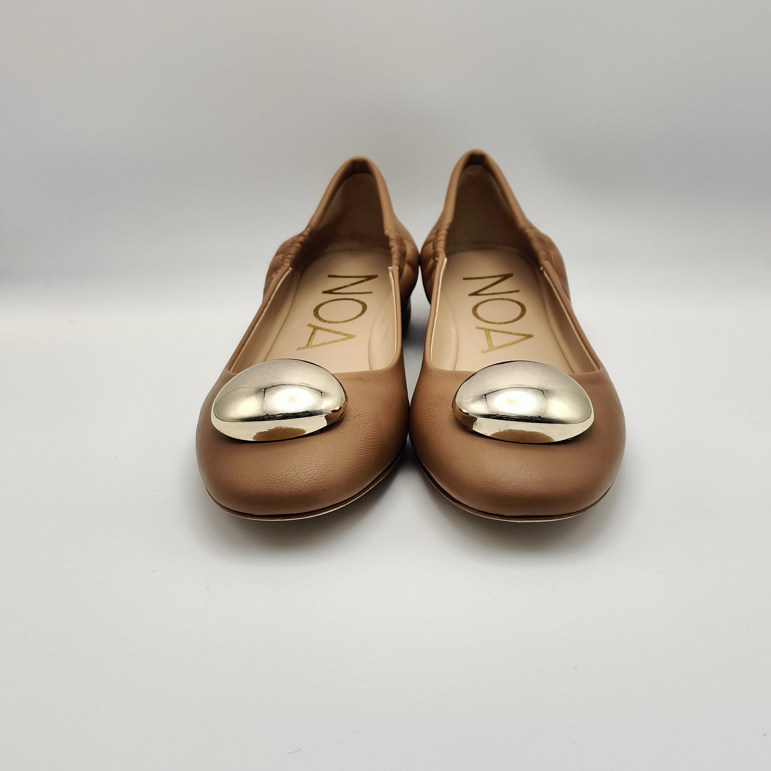 NOA - ballerina bottone oro nappa cuoio tacco 15 - immagine 3