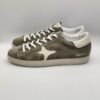 AMA BRAND - sneaker in camoscio verde militare pelle bianca fondo cassetta gomma - immagine 2