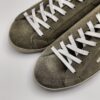 AMA BRAND - sneaker in camoscio verde militare pelle bianca fondo cassetta gomma - immagine 5