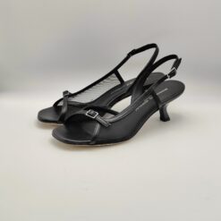 TRES JOLIE - sandalo cinturino rete pelle nero tacco 50