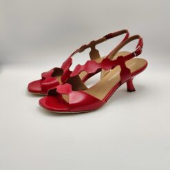 TRES JOLIE - sandalo vernice esagoni rosso tacco 50 
