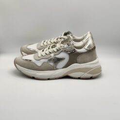 Alternative view of AMA BRAND - sneaker RUN camoscio beige nylon bianco fondo run