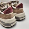 AMA BRAND - sneaker RUN camoscio marrone nylon bianco glitter bordo' fondo run - immagine 5