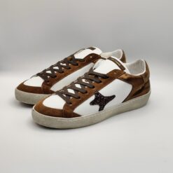 AMA BRAND - sneaker SUN laminato bronzo camoscio testa moro fondo cassetta (Copia)