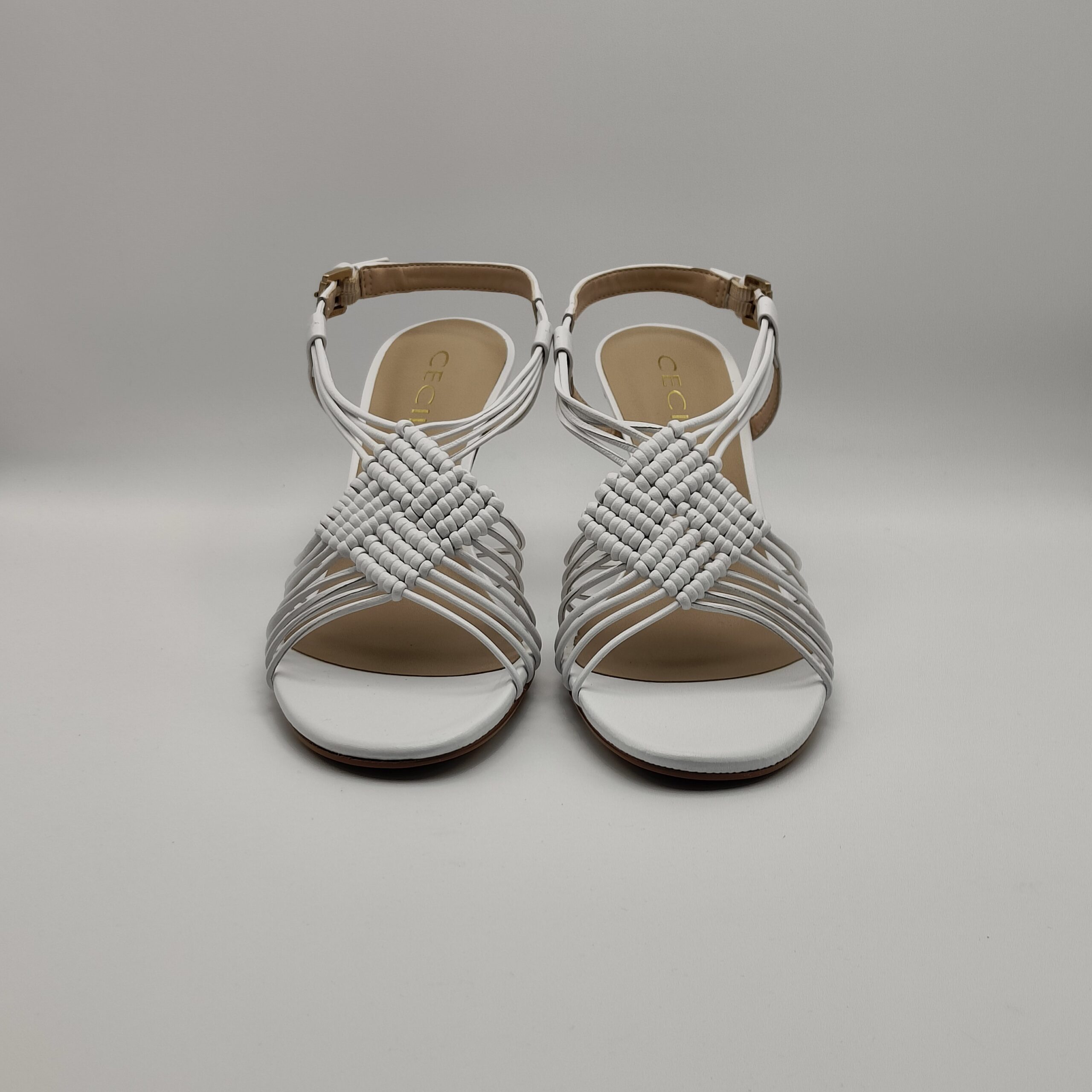 MISS UNIQUE - sandalo square mignon intrecciato pelle burro tacco 70mm - immagine 3