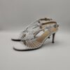 MISS UNIQUE -  sandalo square mignon intrecciato pelle burro tacco 70mm