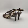 MISS UNIQUE - sandalo square mignon intrecciato pelle testa moro tacco 70mm - immagine 4