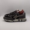 W6YZ - sneaker running in nylon  nero e camoscio grigio fondo gomma scribe - immagine 2