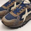W6YZ - sneaker running in nylon  blu' e camoscio testa moro salvia fondo gomma scribe - immagine 5