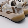 W6YZ - Sneaker in pelle e camoscio grigio tessuto vela nero fondo running - immagine 6