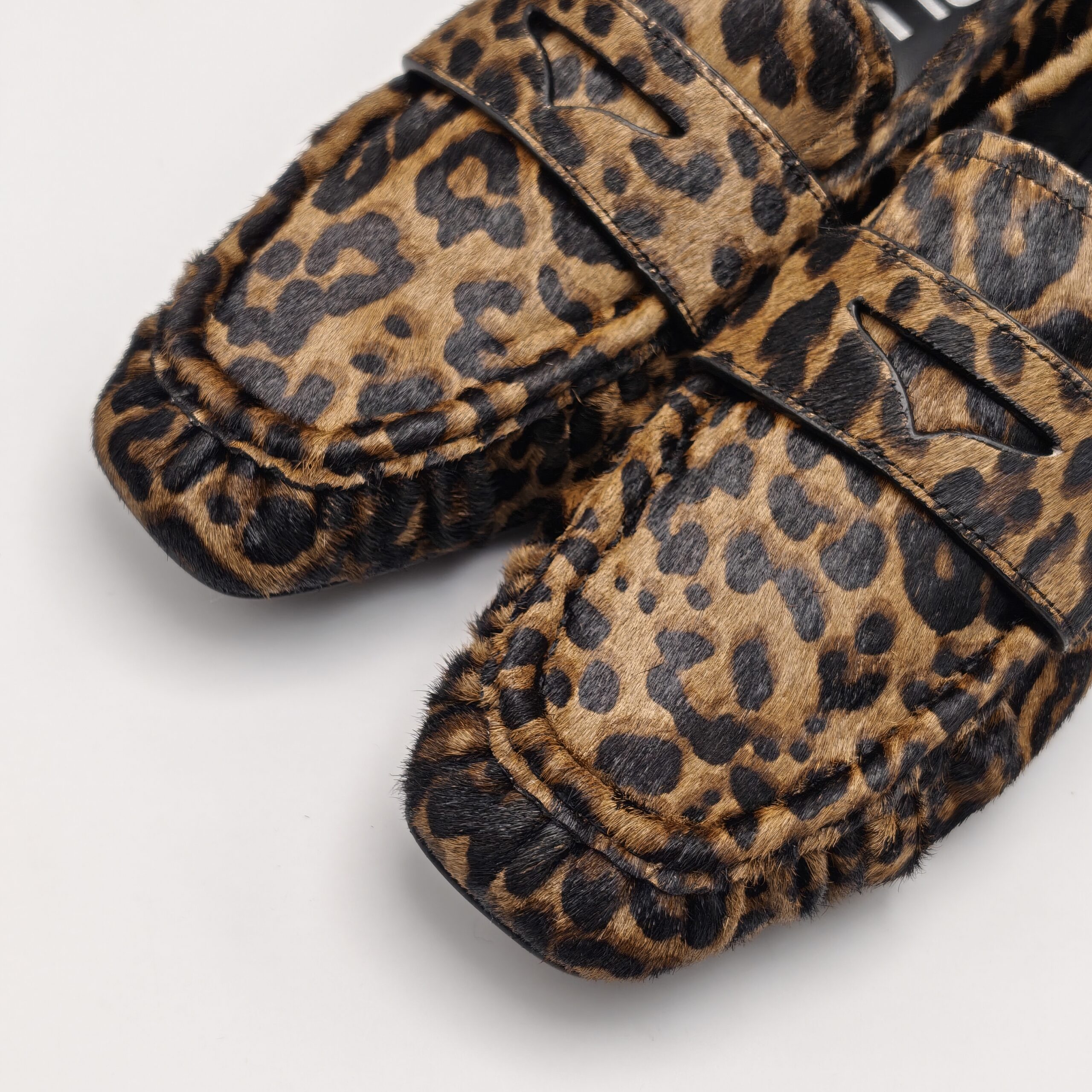 BIBILOU - mocassino goffrato in pony leopardo tacco 30 - immagine 5
